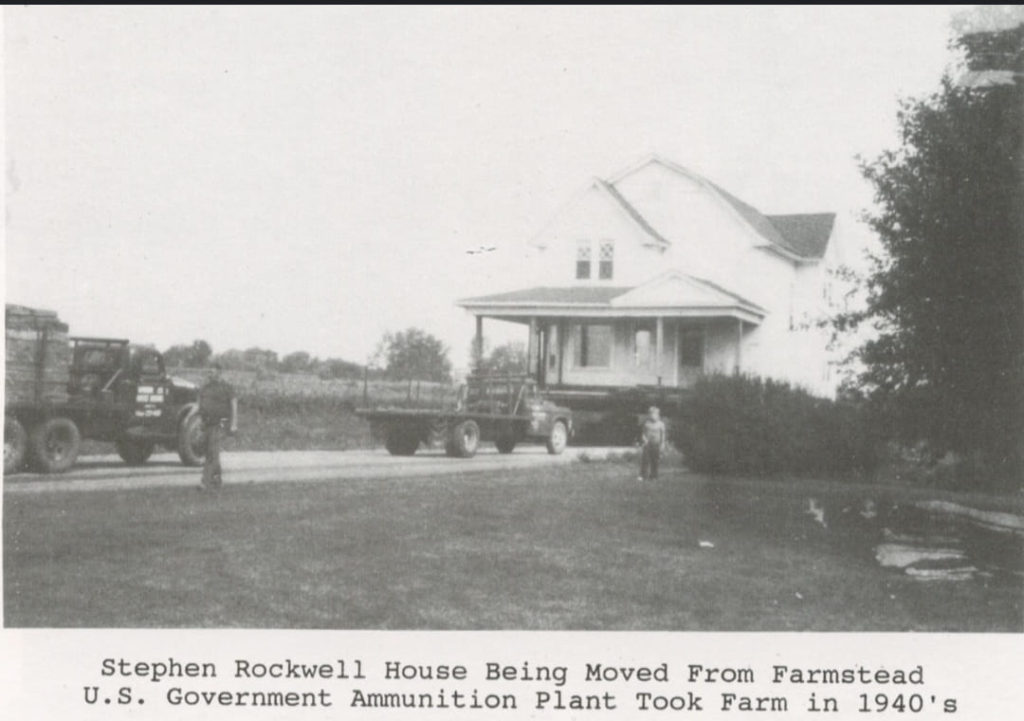 Photo of house being moved for Joliet arsenal.