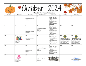 October Youth Services Calendar