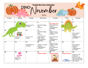 November Youth Services Calendar